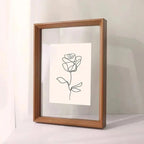 floating photo frame for prints and posters in walnut