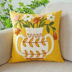 floral embroidered pillow cover in 3