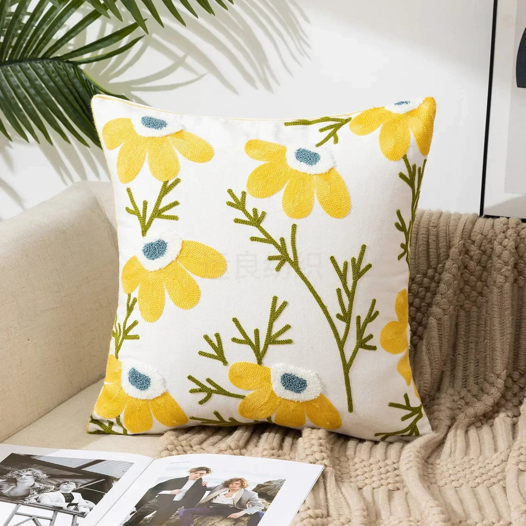 floral embroidered pillow cover in 8