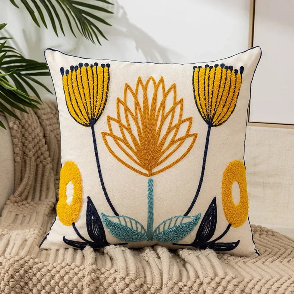 floral embroidered pillow cover in 22