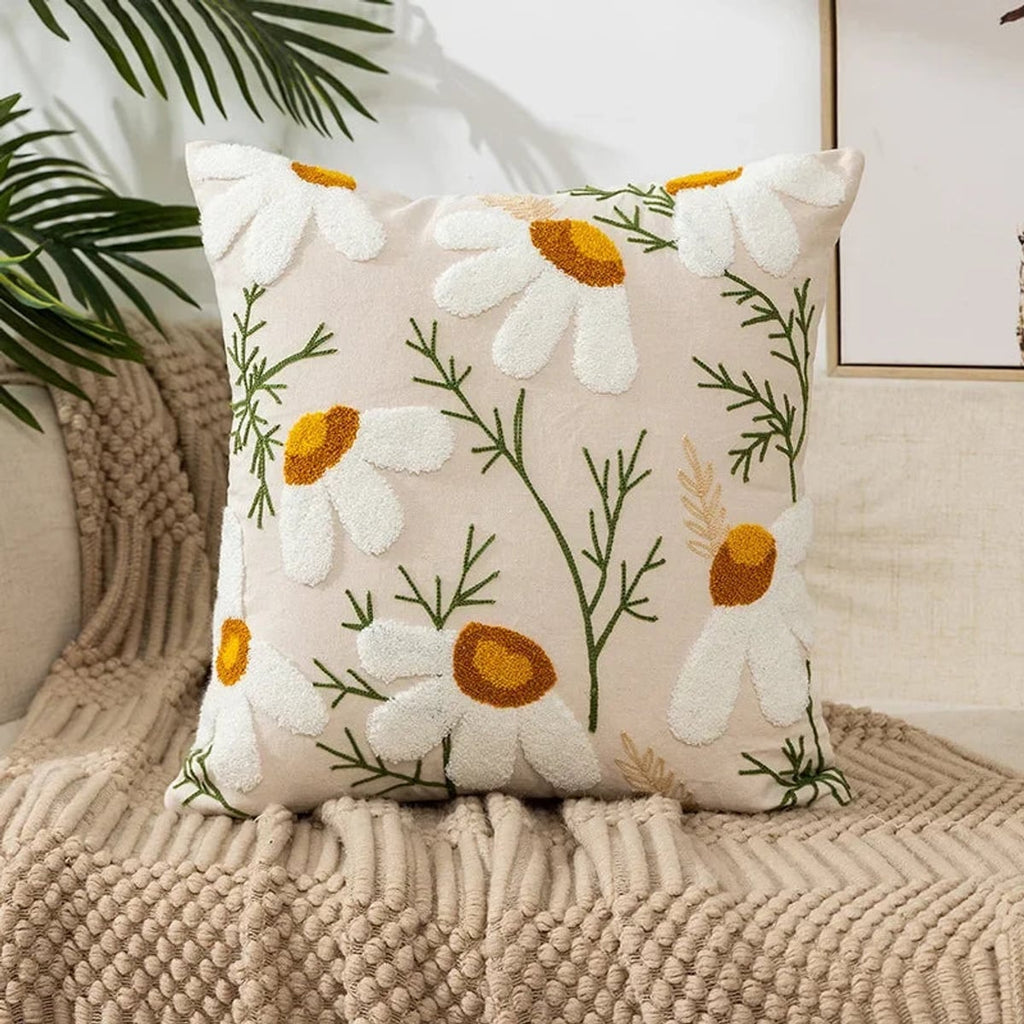 floral embroidered pillow cover in 23