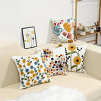 floral embroidered pillow cover