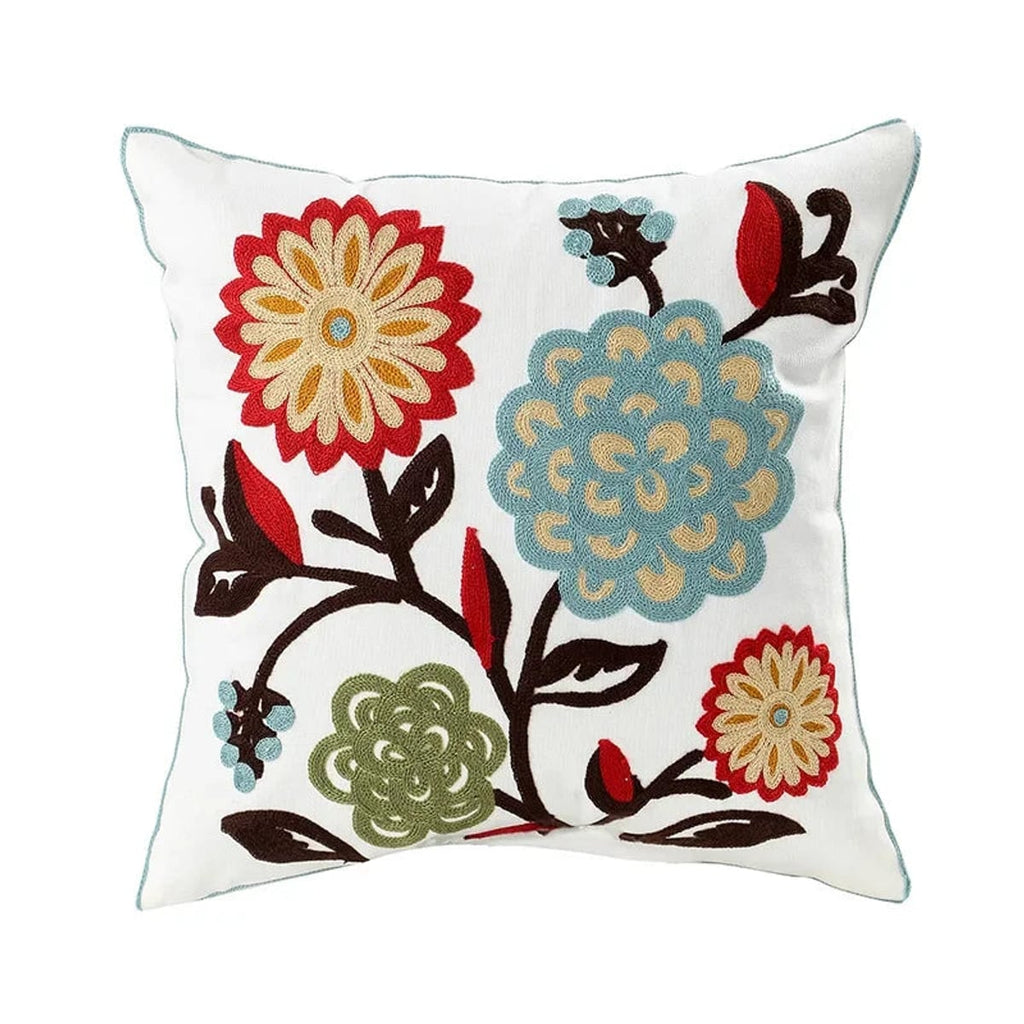 floral embroidered pillow cover in 9