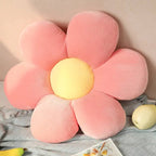 flower-shaped floor seat pad in pink-yellow