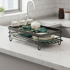 foldable dish drying rack in black