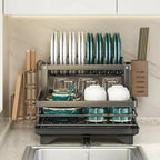 foldable dish drying rack in black set