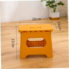 folding step stool with carry handle in yellow