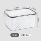 fridge storage containers with drain baskets