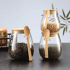 glass storage jar with spoon