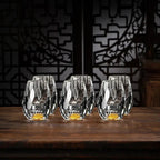 gold flake faceted whisky glasses