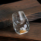 gold flake faceted whisky glasses