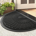 half round non-slip door mat in gray