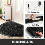 half round non-slip door mat in black
