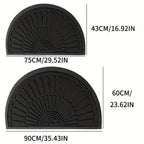 half round non-slip door mat in black