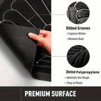 half round non-slip door mat in black