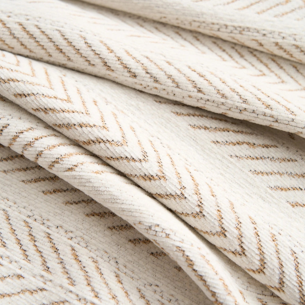 herringbone tassel sofa cover in beige
