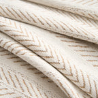 herringbone tassel sofa cover in beige