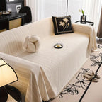 herringbone tassel sofa cover in beige