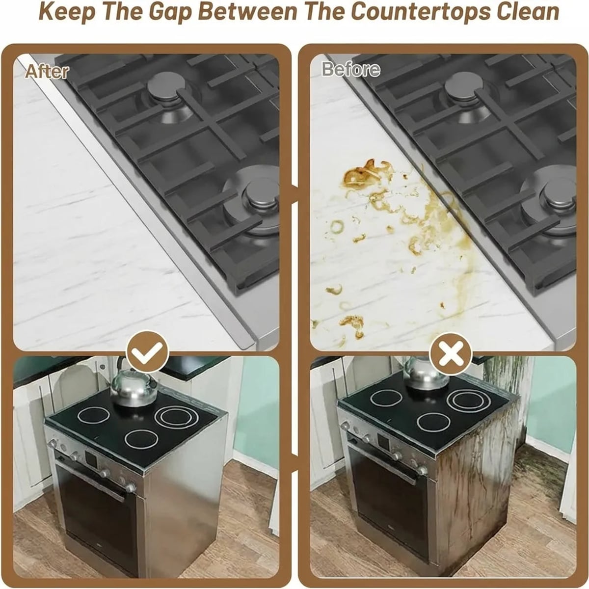 l-shaped cooker gap cover