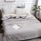 lightweight quilted cooling blanket in grey