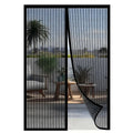 magnetic self-closing fly screen door curtain in black