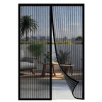 magnetic self-closing fly screen door curtain in black