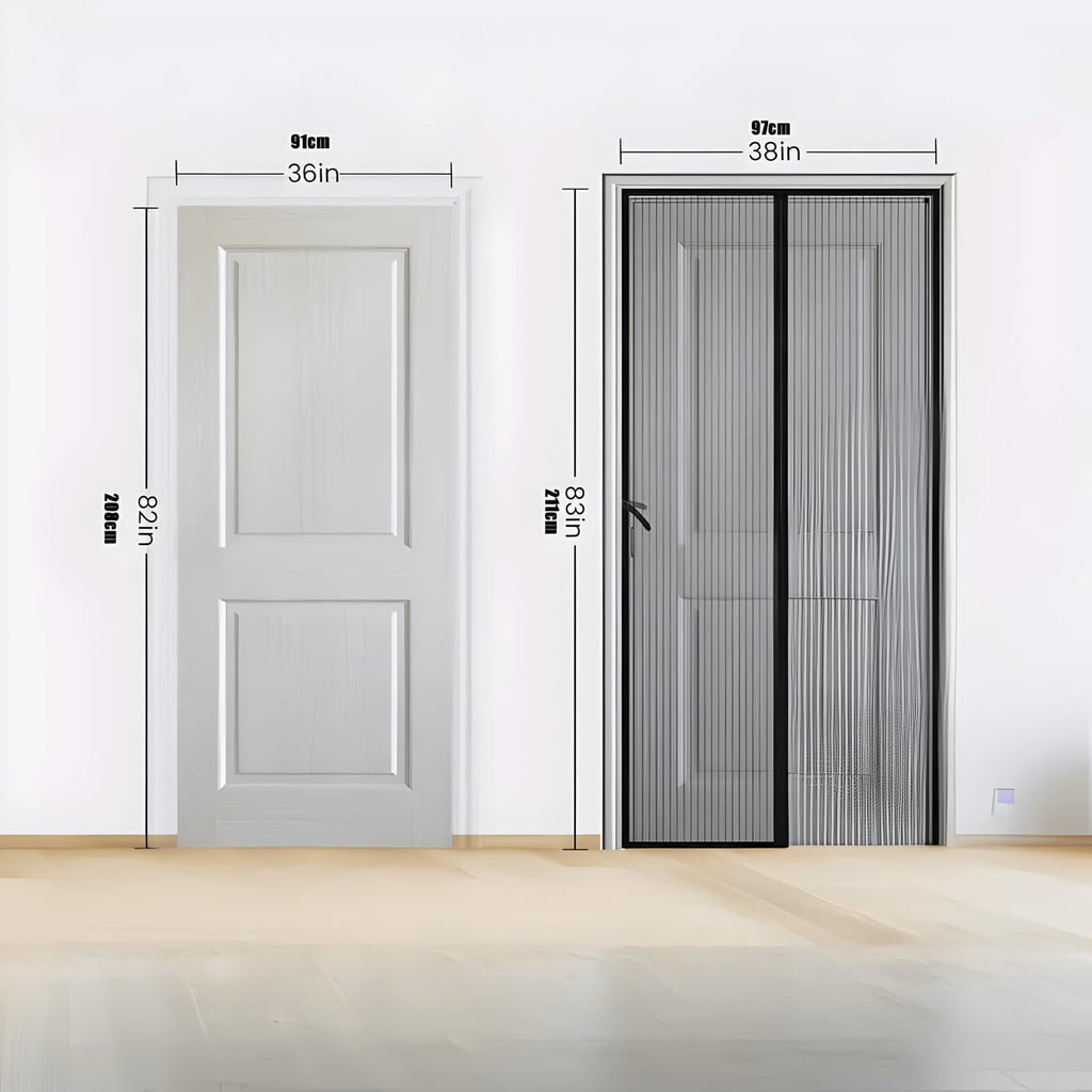 magnetic self-closing fly screen door curtain