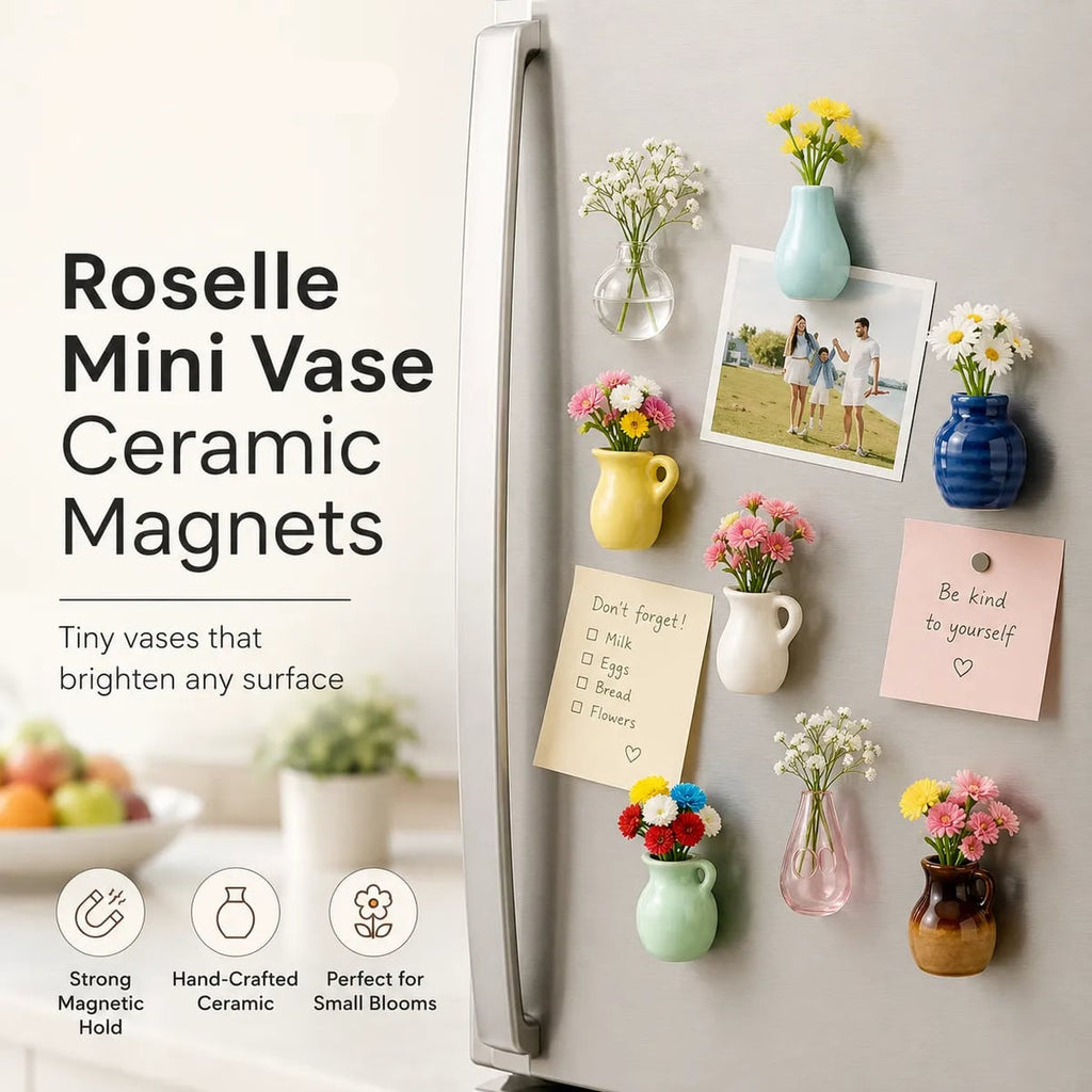 mini vase fridge magnets