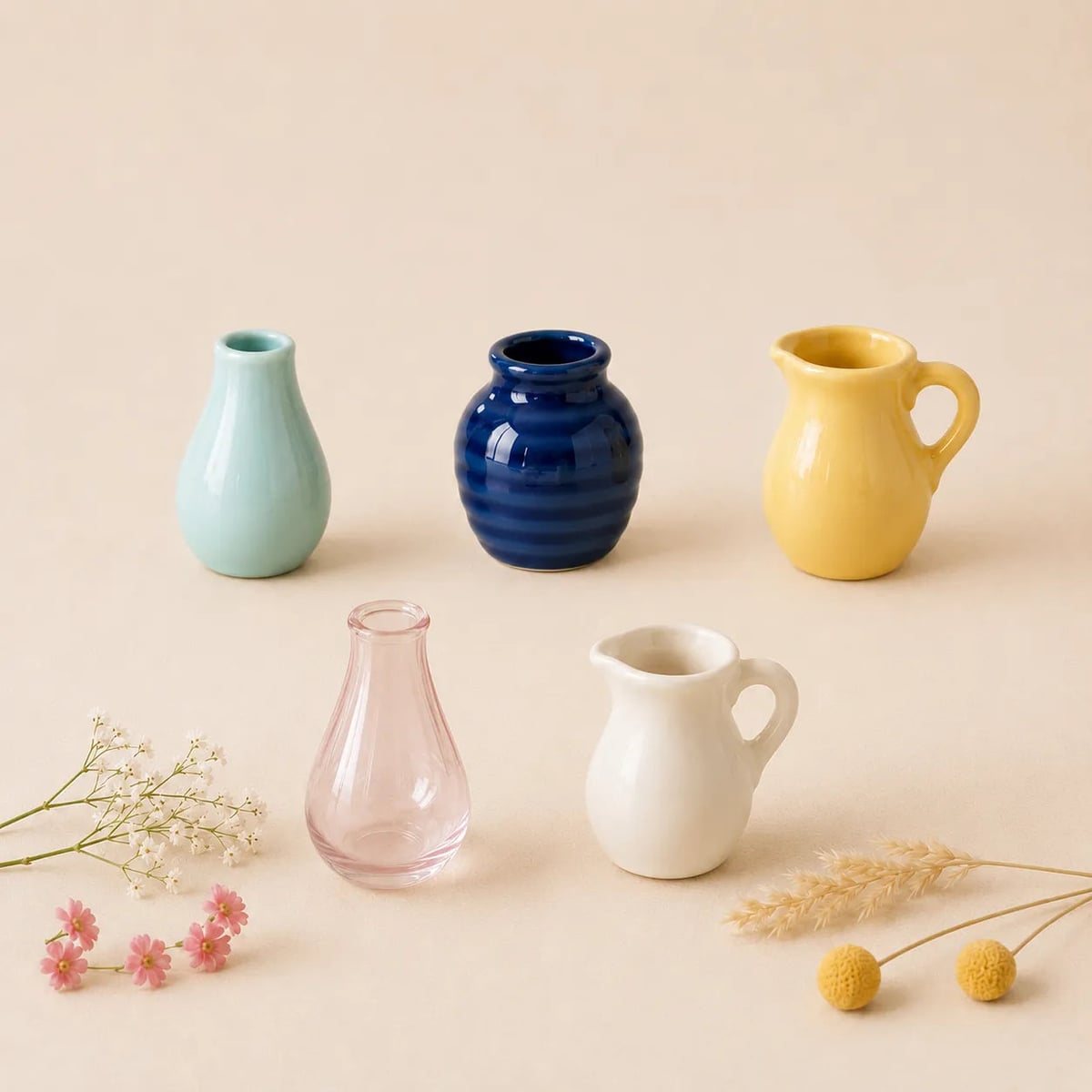 mini vase fridge magnets