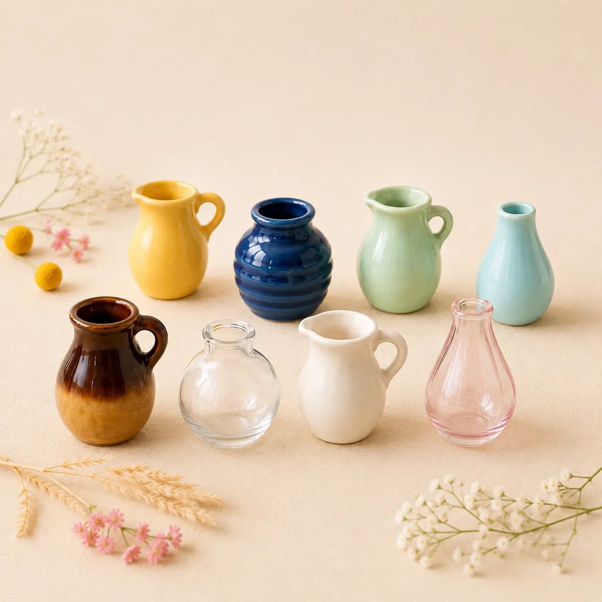 mini vase fridge magnets