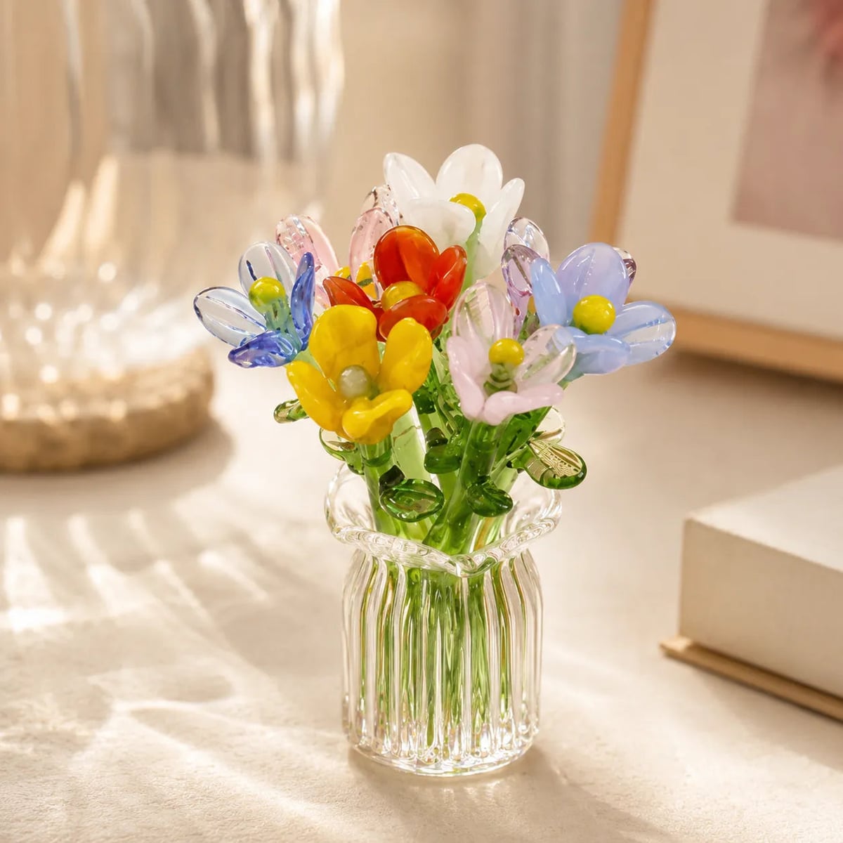 miniature flower bouquet with vase