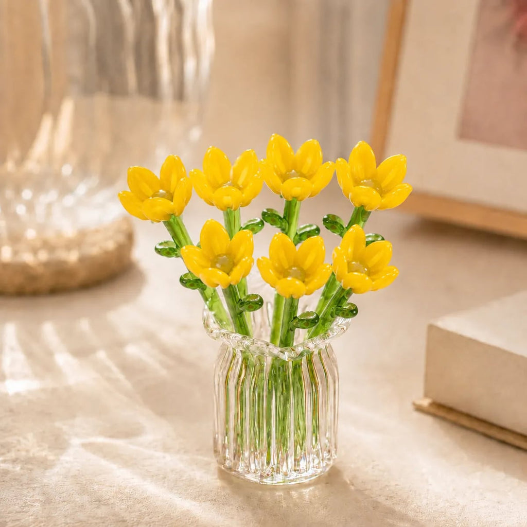 miniature flower bouquet with vase