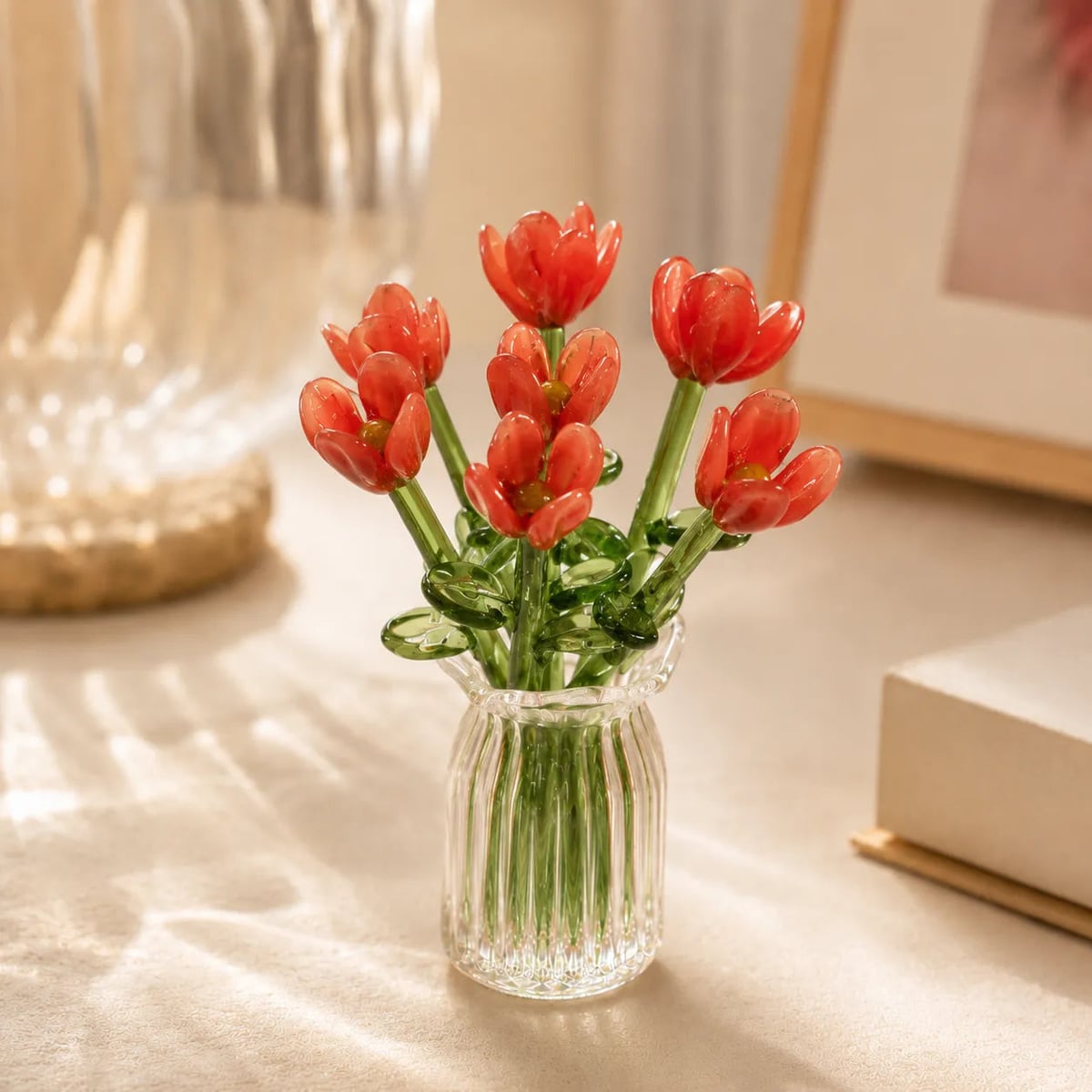 miniature flower bouquet with vase