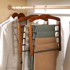 multi-tier trouser hanger in walnut