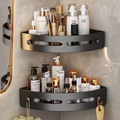 no-drill corner shower shelf