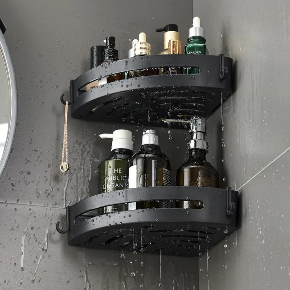 no-drill corner shower shelf