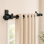 no-drill curtain rod brackets in black
