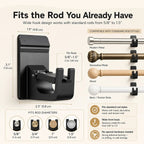 no-drill curtain rod brackets in black