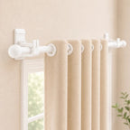 no-drill curtain rod brackets in white