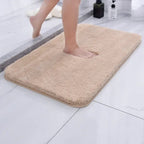 non-slip fluffy bath mat in beige
