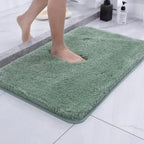 non-slip fluffy bath mat in green