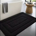 non-slip ridged bath mat in black