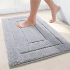 non-slip ridged bath mat in light grey