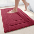 non-slip ridged bath mat in red