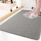 non-slip shower mat in grey