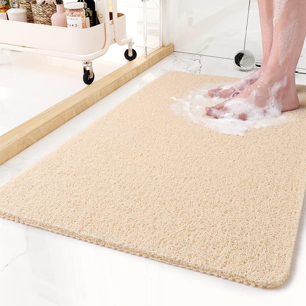 non-slip shower mat in yellow