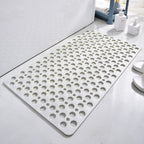non-slip shower mat with drainage holes in white