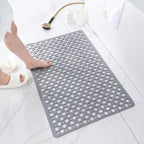 non-slip shower mat with drainage holes in grey