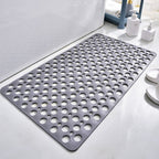 non-slip shower mat with drainage holes in grey