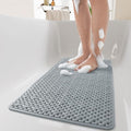 non-slip shower mat with suction cups in dark gray